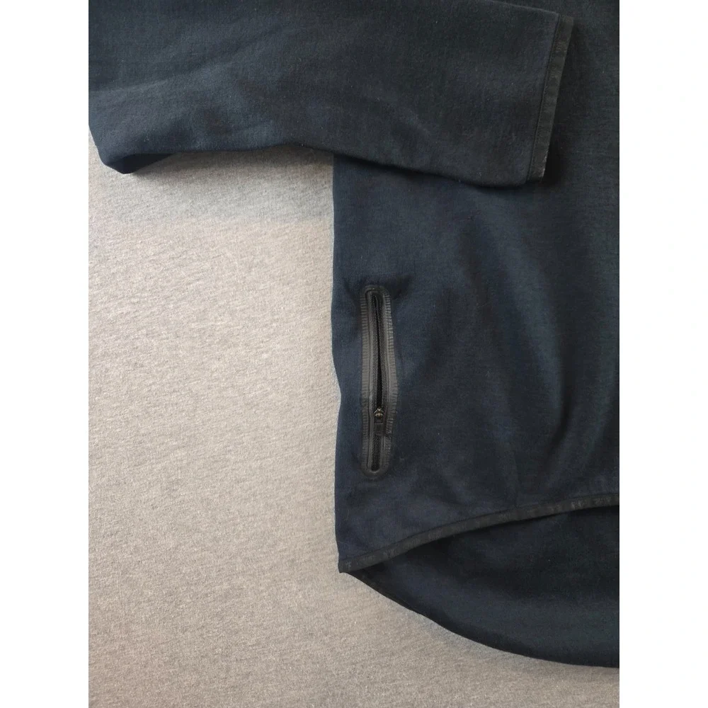 Nike Tech Hoodie Women Small Black Full Zip Asymmetric‎ Jacket Sweatshirt Drill